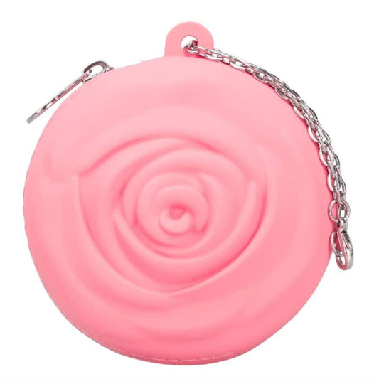 Adorable Pink Peri Menstrual Cup Storage Case Bag with Rose Hang Metal Chain Travel-Friendly