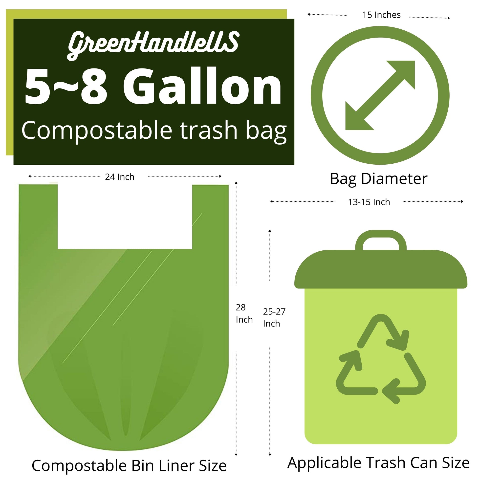8 Gallon Compostable Trash Bags I Bulk