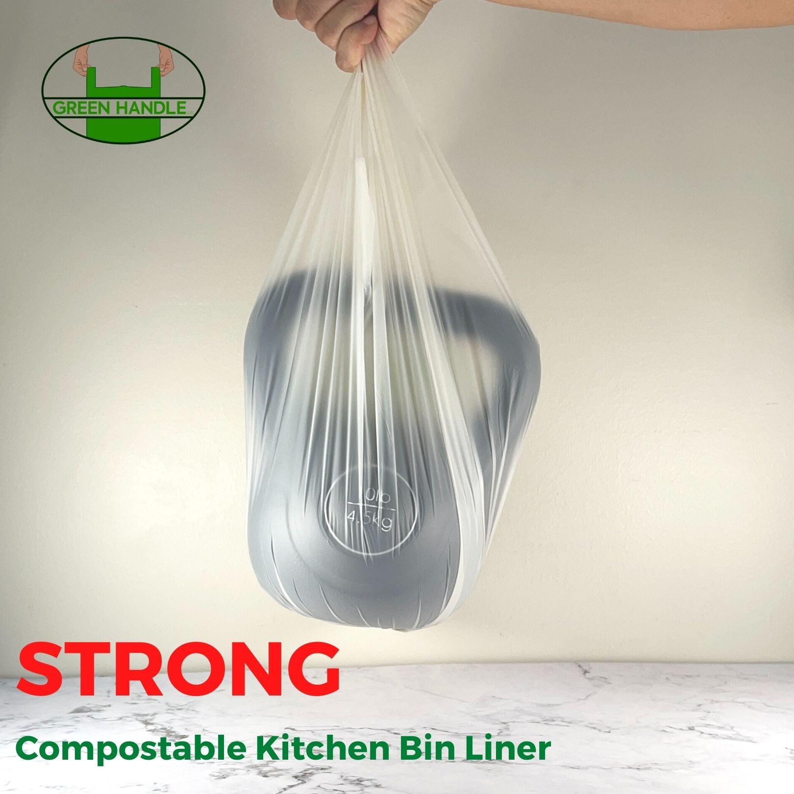 Wholesale - BPI certified Compostable Kitchen Compost Bin Liner Trash –  Green Handle US