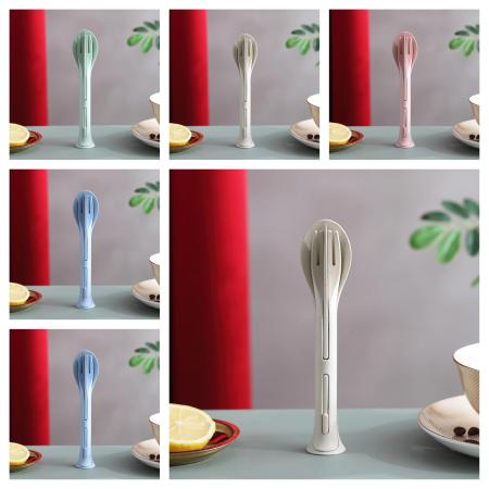 3pcs/Set 3 In 1 Japan Style Wheat Knife Fork Spoon Travel Portable